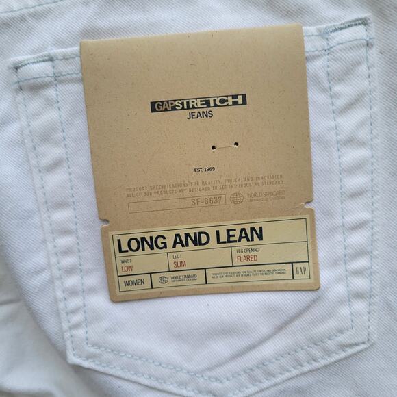 GAP Long Lean Flared White Jeans - New With Tags sz10 - Picture 7 of 8